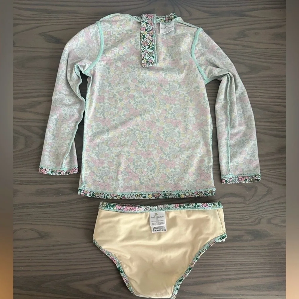 SHADE CRITTERS GIRLS FLORAL TWO PEICE RASHGUARD